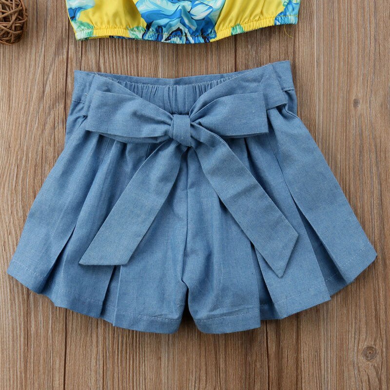 0 5T 2Pcs Girls Summer Floral Clothes Sets Baby