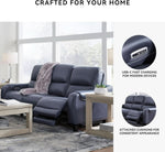 Cerulean Leather Wall Hugger Power Reclining Sofa