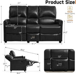 Manual Reclining Two Seater PU Leather Sofa Premium