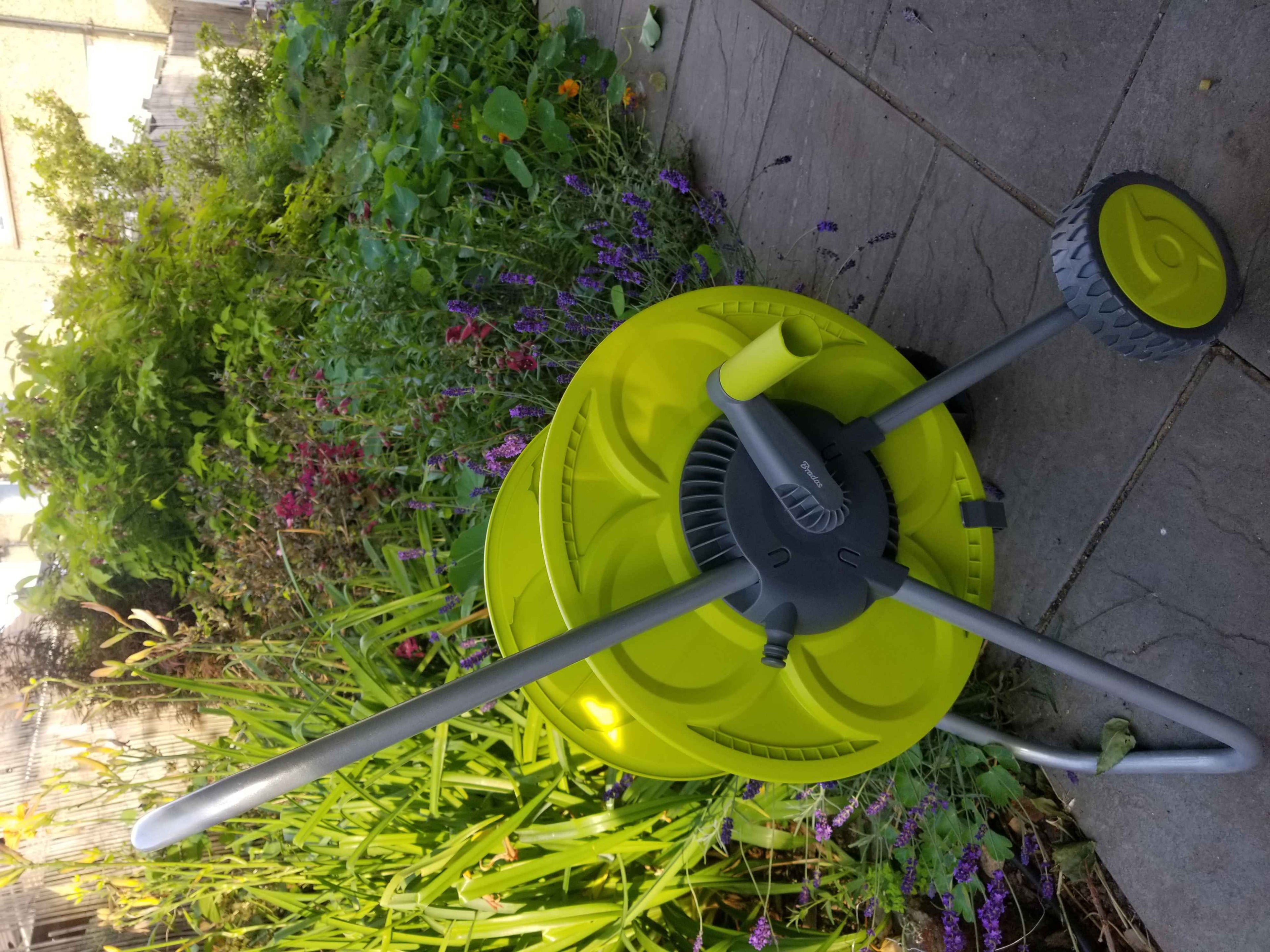 Hose Reel Eco Portable Cart Lime 50m Outdoor Watering Kit Outdoor Hose Accessory