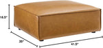 Tan Vegan Leather Contemporary Sectional Sofa Ottoman