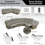 Breathing Leather Power Recliner Sectional Sofa USB