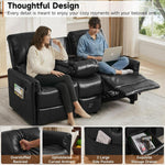 Manual Reclining Two Seater PU Leather Sofa Premium