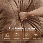 Brown Electric Faux Leather Reclining Sofa Massage