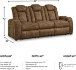 Light Brown Premium Faux Leather Power Recliner Sofa