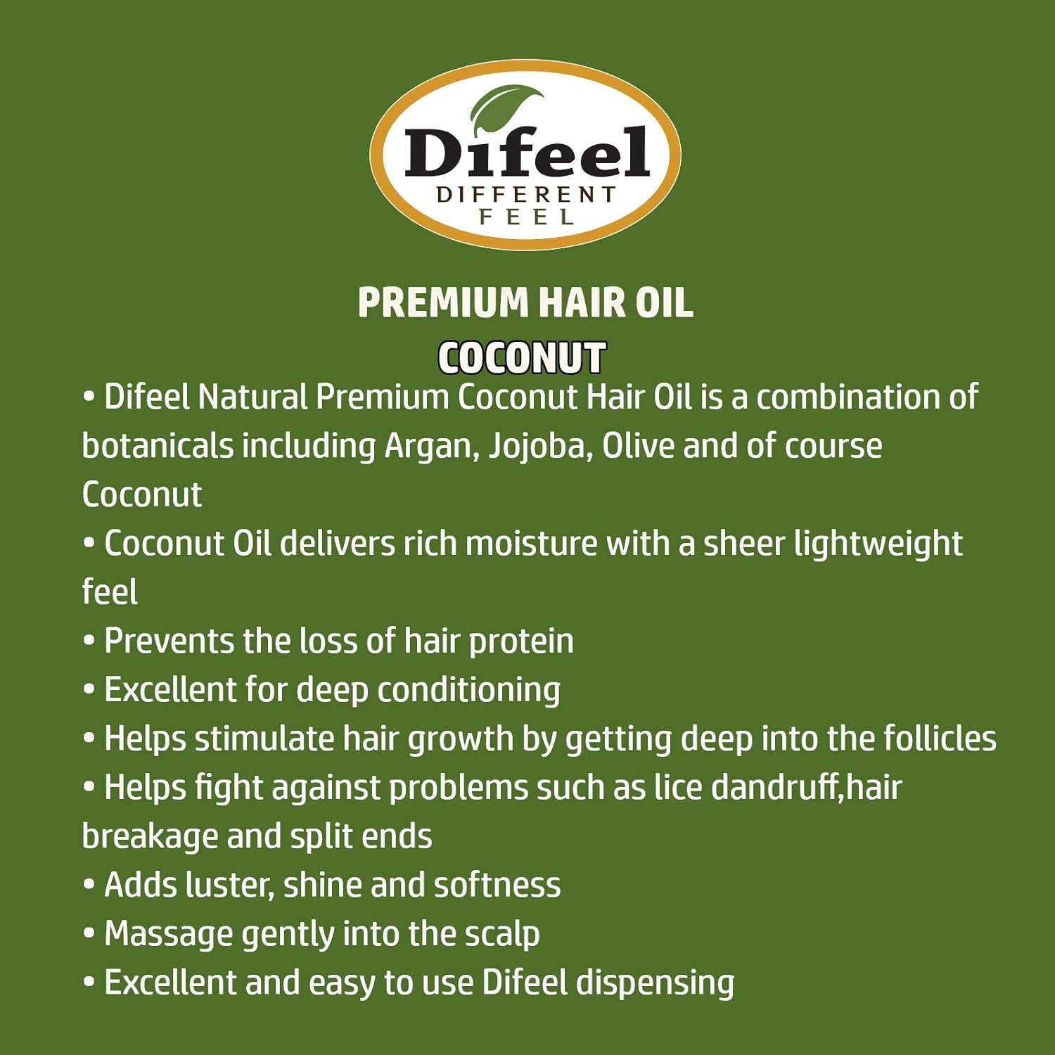 Difeel Coconut Oil Premium Natural Hair Oil 230ml
