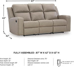 Contemporary Faux Leather Manual Recliner Sofa Beige