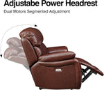 Brown Fullgrain Leather Powered Recliner Sofa Unit