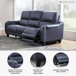 Cerulean Leather Wall Hugger Power Reclining Sofa
