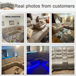 Breathing Leather Power Recliner Sectional Sofa USB