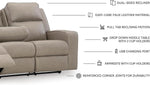Contemporary Faux Leather Manual Recliner Sofa Beige