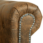 NNEVL Chesterfield Sofa 2-Seater Artificial Leather Brown