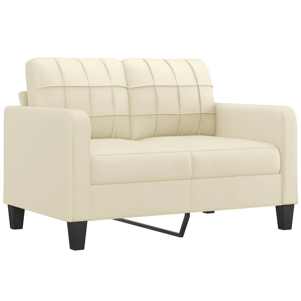 NNEVL 2-Seater Sofa Cream 120 cm Faux Leather