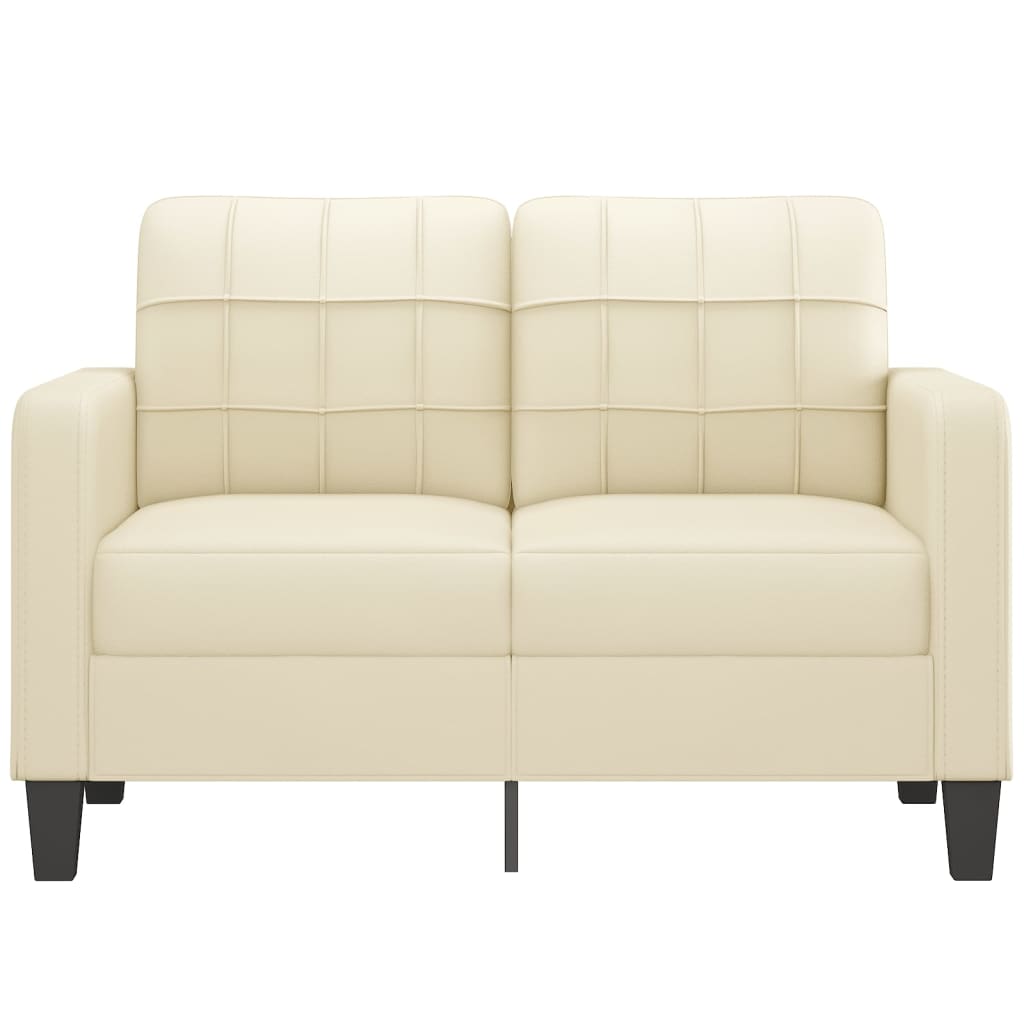 NNEVL 2-Seater Sofa Cream 120 cm Faux Leather