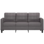 NNEVL 3-Seater Sofa Grey 180 cm Faux Leather