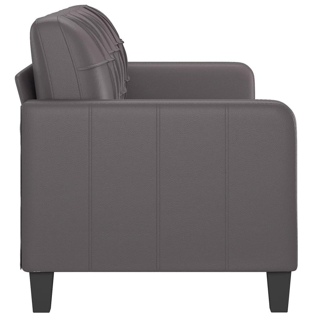 NNEVL 3-Seater Sofa Grey 180 cm Faux Leather