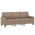 NNEVL 3-Seater Sofa Cappuccino 180 cm Faux Leather