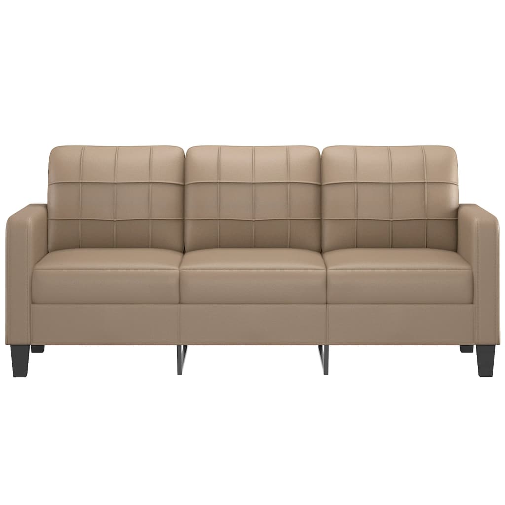 NNEVL 3-Seater Sofa Cappuccino 180 cm Faux Leather