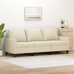 NNEVL 3-Seater Sofa Cream 180 cm Faux Leather