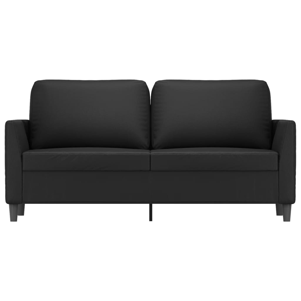 NNEVL 2-Seater Sofa Black 140 cm Faux Leather