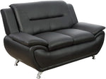 Leather Sofa and Loveseat Set for Living Room Black Leather Furniture