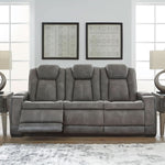 Gray Longlasting Faux Leather Power Reclining Sofa