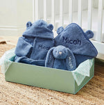 Personalised Sage Splash, Snuggle & Cuddle Gift Set
