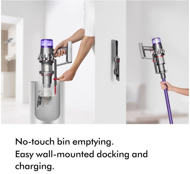 Dyson V11 Advanced cordless stick vacuum cleaner, 200 AW, 60min, Hair de-tangling (Nickel/Purple)