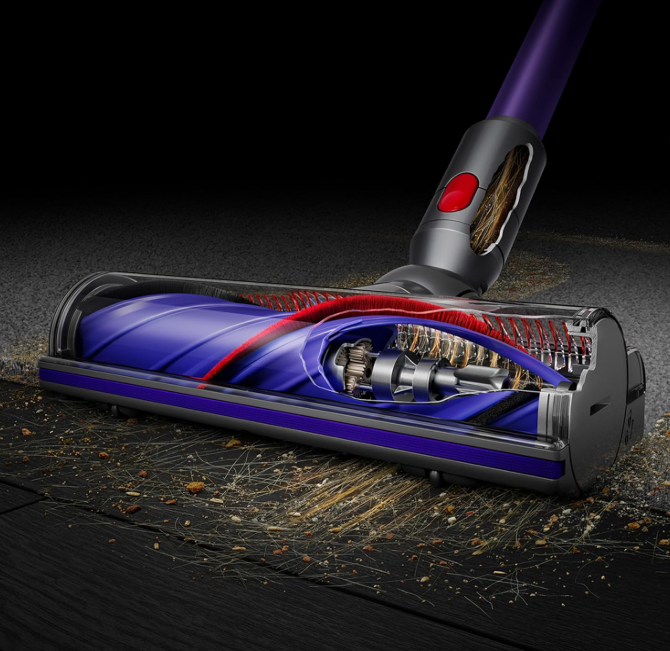 Dyson V11 Advanced cordless stick vacuum cleaner, 200 AW, 60min, Hair de-tangling (Nickel/Purple)