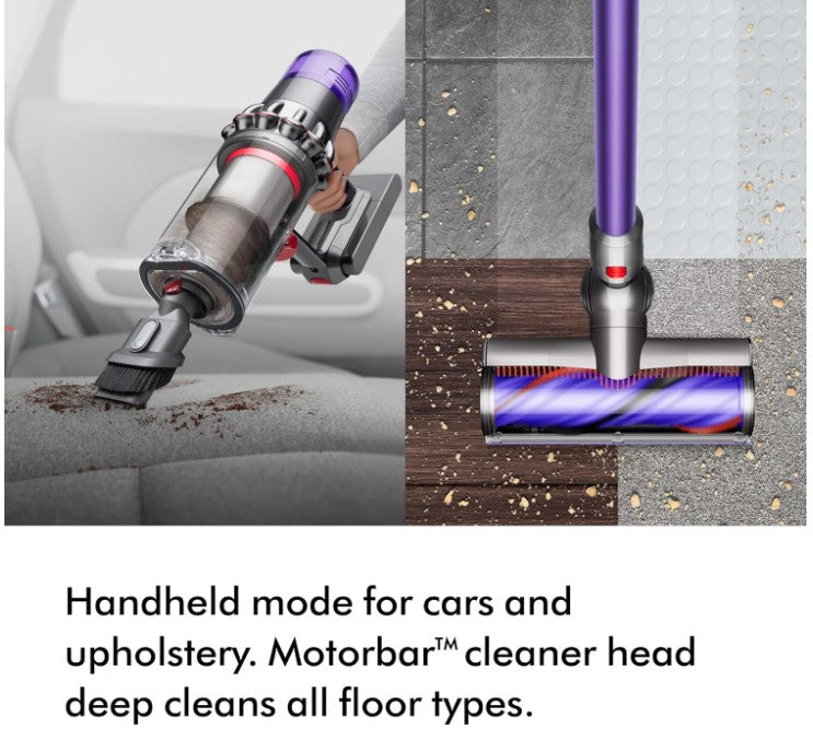 Dyson V11 Advanced cordless stick vacuum cleaner, 200 AW, 60min, Hair de-tangling (Nickel/Purple)