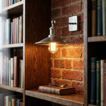 Industrial Satin Nickel Wall Light with Adjustable Shade - E27 Fitting ~5953