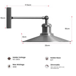 Industrial Satin Nickel Wall Light with Adjustable Shade - E27 Fitting ~5953