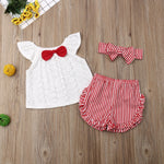 Newborn Baby Girl Summer Cute Clothes Sets White