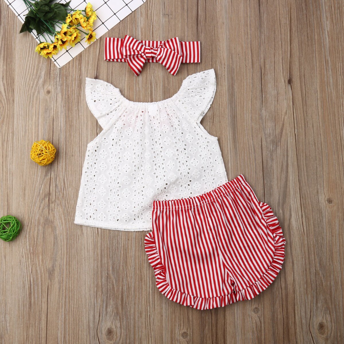 Newborn Baby Girl Summer Cute Clothes Sets White