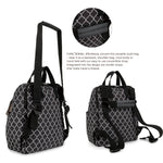 Striped double-shoulder and single-shoulder diaper bag with separate diaper pad and bottle bag, multi-functional maternity and baby travel stroller bag