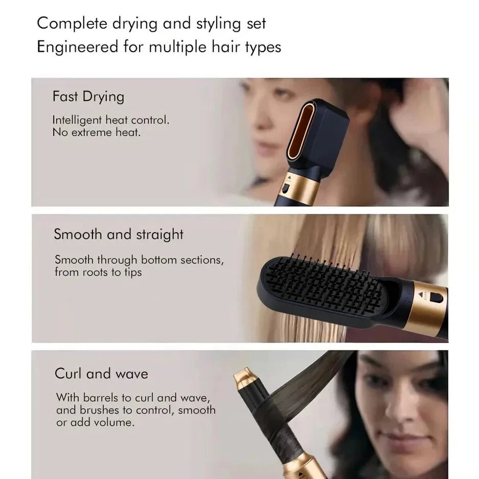 5-in-1 Professional Hair Styler and Dryer Hot Air Styler Comb