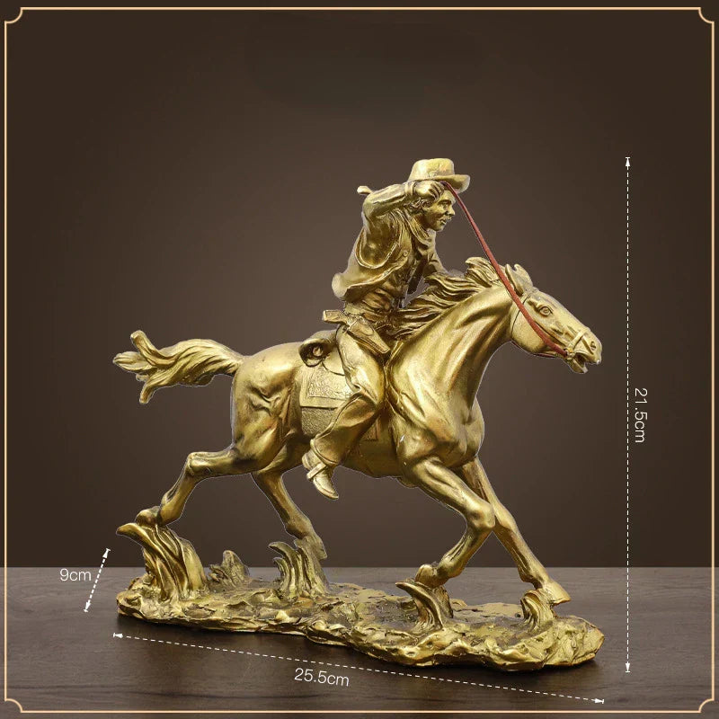 Cowboy Resin Horseman: Rustic Equestrian Home Decor