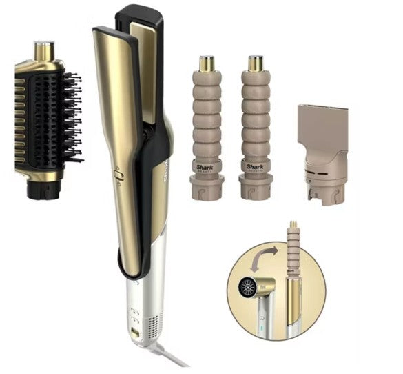 Shark Glam Hot Tool Air Styling + Drying System Gold 4-in-1- For Straight, Wavy and Bouncy Styles