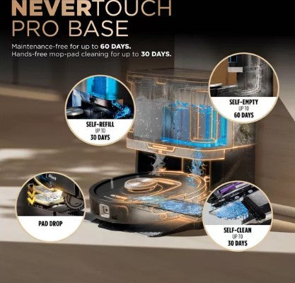 SHARK PowerDetect NeverTouch Pro RV2800ZEUK 2-in-1 Robot Vacuum Cleaner - Black