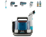 Shark StainStriker Pet Stain and Spot Cleaner, Compact Carpet and Upholstery Cleaner with Powerful Suction, Dual Cleaning Formulas, 4 Tools, Removes Stains, Odours and Dirt, White/Turquoise