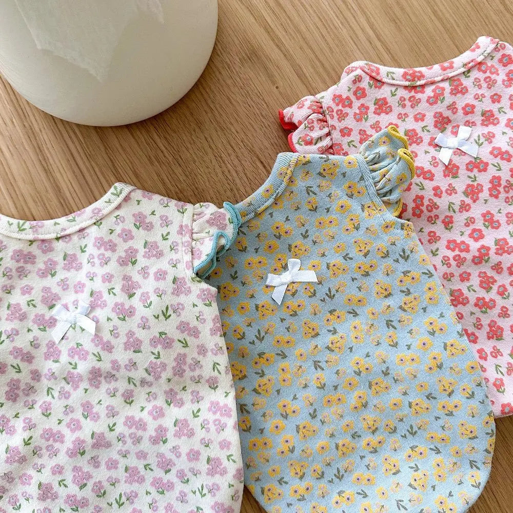 Summer Floral Dog Vest Cute Puppy T-Shirt