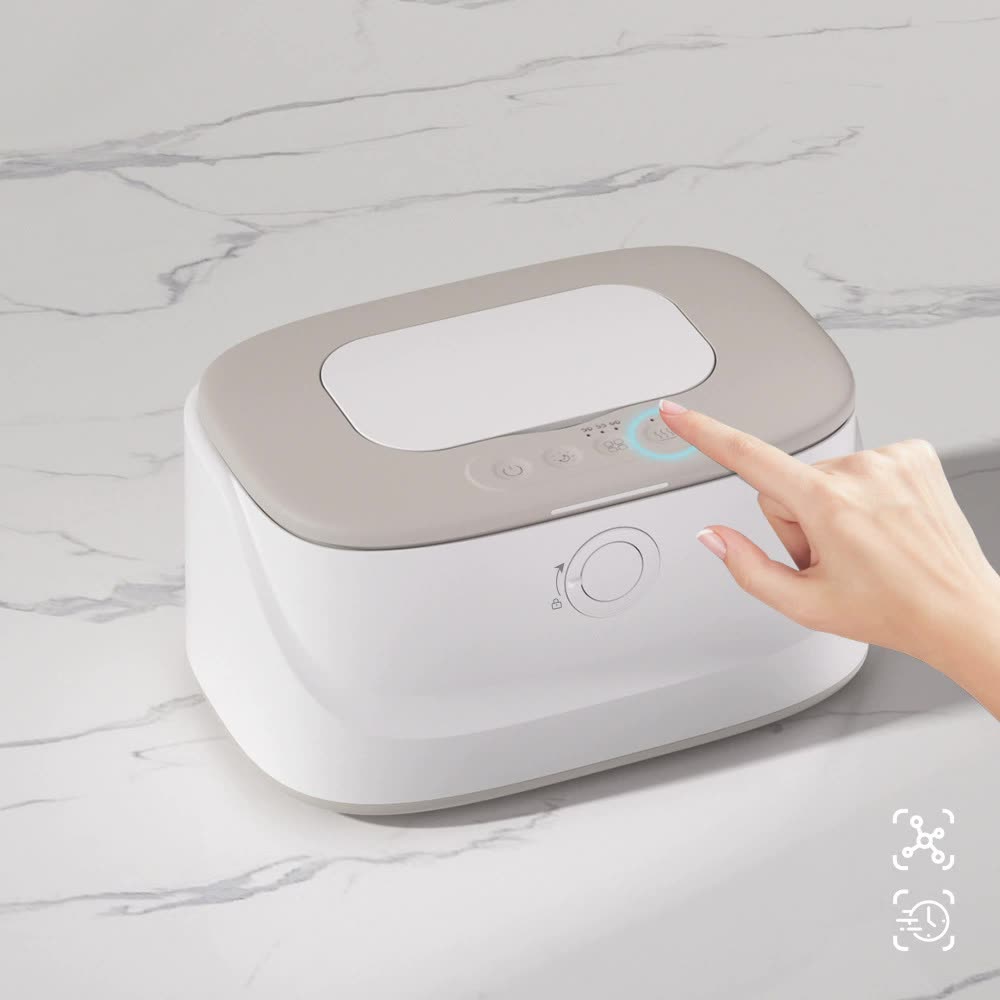 NNEDSZ Grey USB-Powered Baby Wet Wipes Warmer - Portable and Adjustable Heating