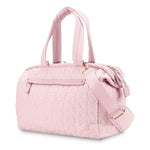 NNEDSZ Pink Quilted Pattern Large Capacity Mummy Bag - Stylish Baby Diaper Bag for Moms, Baby Stroller Bag with Multiple Compartments