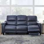 Cerulean Leather Wall Hugger Power Reclining Sofa