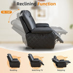 Black Premium Faux Leather Motorized Reclining Sofa