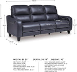 Cerulean Leather Wall Hugger Power Reclining Sofa