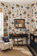 Preppy Teddy Bear Sporty Americana Wallpaper