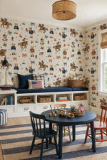 Preppy Teddy Bear Sporty Americana Wallpaper