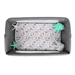 Baby bed, adjustable height, with fastening strap, mosquito net, wheels mosquito stuffy adjustment