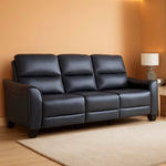 Cerulean Leather Wall Hugger Power Reclining Sofa